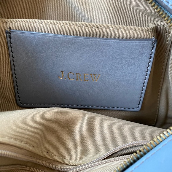 J. Crew Colorblock Crossbody Bag Blue Pink Suede Leather Small Gold Hardware - Picture 5 of 9